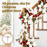 NNEDSZ Jingle Jollys 14Pcs Christmas Tree Flower Set Xmas Garland Wreath Magnolia White