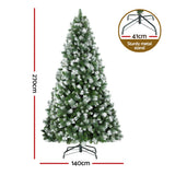 NNEDSZ Jingle Jollys 2.7M Christmas Tree with Pine Needle Snowy Xmas Tree 1765 Tips