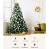 NNEDSZ Jingle Jollys 2.7M Christmas Tree with Pine Needle Snowy Xmas Tree 1765 Tips