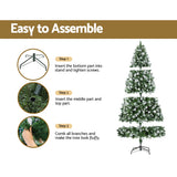 NNEDSZ Jingle Jollys 2.7M Christmas Tree with Pine Needle Snowy Xmas Tree 1765 Tips