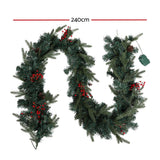 NNEDSZ Jingle Jollys 2.4m Christmas Garland with LED Lights Decorations Xmas Party