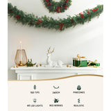 NNEDSZ Jingle Jollys 2.4m Christmas Garland with LED Lights Decorations Xmas Party