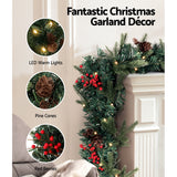 NNEDSZ Jingle Jollys 2.4m Christmas Garland with LED Lights Decorations Xmas Party