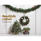 NNEDSZ Jingle Jollys 2.4m Christmas Garland with LED Lights Decorations Xmas Party