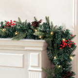 NNEDSZ Jingle Jollys 2.4m Christmas Garland with LED Lights Decorations Xmas Party