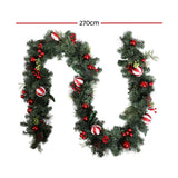 NNEDSZ Jingle Jollys 2.7m Christmas Garland with Decorations Xmas Wedding Party