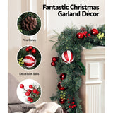 NNEDSZ Jingle Jollys 2.7m Christmas Garland with Decorations Xmas Wedding Party