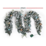 NNEDSZ Jingle Jollys 2.7m Christmas Garland with LED Lights Snowy Decoration Xmas Party
