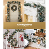 NNEDSZ Jingle Jollys 2.7m Christmas Garland with LED Lights Snowy Decoration Xmas Party
