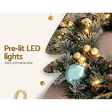 NNEDSZ Jingle Jollys 2.7m Christmas Garland with LED Lights Snowy Decoration Xmas Party