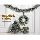 NNEDSZ Jingle Jollys 2.7m Christmas Garland with LED Lights Snowy Decoration Xmas Party