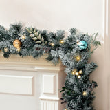 NNEDSZ Jingle Jollys 2.7m Christmas Garland with LED Lights Snowy Decoration Xmas Party