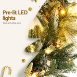 NNEDSZ Jingle Jollys 3M Christmas Garland Pre-lit LED Lights Snow Frosted Tips Decor
