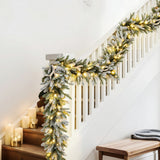NNEDSZ Jingle Jollys 3M Christmas Garland Pre-lit LED Lights Snow Frosted Tips Decor