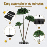 NNEDSZ Jingle Jollys Christmas Tree 3-in-1 LED Xmas Palm Tree Party Decor 1.2/1.5/1.8M