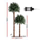 NNEDSZ Jingle Jollys Christmas Tree 1.5+1m LED Xmas Palm Tree Party Decorations 2 in 1