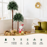 NNEDSZ Jingle Jollys Christmas Tree 1.5+1m LED Xmas Palm Tree Party Decorations 2 in 1