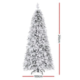 NNEDSZ Jingle Jollys Christmas Tree 2.1m Flocking Pencil Tree LED Xmas 860 Tips White