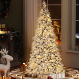 NNEDSZ Jingle Jollys Christmas Tree 2.1m Flocking Pencil Tree LED Xmas 860 Tips White
