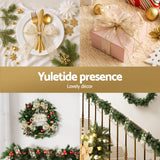 NNEDSZ Jingle Jollys 20M Christmas Ribbon Roll Bow Printed Xmas Tree Decor Gift Gold