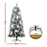 NNEDSZ Jingle Jollys Christmas Tree 1.8m Xmas Tree Snow Flocked Flowers Decor 564 Tips