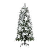 NNEDSZ Jingle Jollys Christmas Tree 1.8m Xmas Tree Snow Flocked Flowers Decor 564 Tips