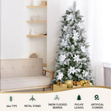 NNEDSZ Jingle Jollys Christmas Tree 1.8m Xmas Tree Snow Flocked Flowers Decor 564 Tips