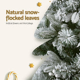 NNEDSZ Jingle Jollys Christmas Tree 1.8m Xmas Tree Snow Flocked Flowers Decor 564 Tips