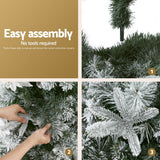 NNEDSZ Jingle Jollys Christmas Tree 1.8m Xmas Tree Snow Flocked Flowers Decor 564 Tips