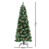 NNEDSZ Jingle Jollys Christmas Tree 1.8M LED Xmas Tree Party Decorations Red Barries
