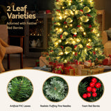 NNEDSZ Jingle Jollys Christmas Tree 1.8M LED Xmas Tree Party Decorations Red Barries