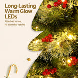 NNEDSZ Jingle Jollys Christmas Tree 1.8M LED Xmas Tree Party Decorations Red Barries