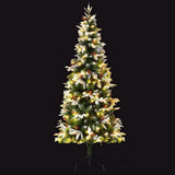 NNEDSZ Jingle Jollys Christmas Tree 190cm Pine Cones LED Flocking Xmas Tree 680 Tips