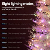 NNEDSZ Jingle Jollys 1.8M LED Christmas Tree 8 Modes Adjustable Multi Color Light Snowy