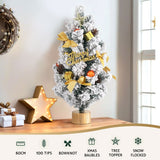NNEDSZ Jingle Jollys Tabletop Christmas Tree 60CM Snowy Xmas Tree Tree Topper Ornaments