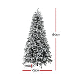 NNEDSZ Christmas Tree 1.8m Snow Flocked LED Xmas Decoration 8 Light Modes
