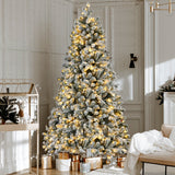 NNEDSZ Christmas Tree 1.8m Snow Flocked LED Xmas Decoration 8 Light Modes