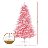 NNEDSZ Jingle Jollys Christmas Tree 1.8m Pink Xmas Tree Snowy Party Decor 810 Tips