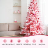 NNEDSZ Jingle Jollys Christmas Tree 1.8m Pink Xmas Tree Snowy Party Decor 810 Tips