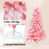 NNEDSZ Jingle Jollys Christmas Tree 1.8m Pink Xmas Tree Snowy Party Decor 810 Tips