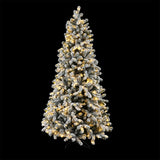 NNEDSZ Christmas Tree 2.1m Snow Flocked LED Xmas Decoration 8 Light Modes