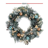 NNEDSZ Jingle Jollys 60cm Christmas Wreath with LED Lights Snowy Garland Xmas Decor