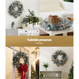 NNEDSZ Jingle Jollys 60cm Christmas Wreath with LED Lights Snowy Garland Xmas Decor