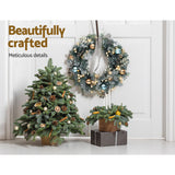 NNEDSZ Jingle Jollys 60cm Christmas Wreath with LED Lights Snowy Garland Xmas Decor