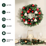 NNEDSZ Jingle Jollys Christmas Wreath 40CM Xmas Garland Baubles Ornaments Party Decor