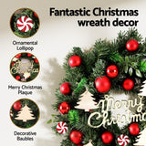 NNEDSZ Jingle Jollys Christmas Wreath 40CM Xmas Garland Baubles Ornaments Party Decor
