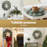 NNEDSZ 60cm Christmas Wreath LED Lights Snowy Berries Garland Party Decor