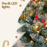 NNEDSZ 60cm Christmas Wreath LED Lights Snowy Berries Garland Party Decor