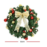 NNEDSZ Jingle Jollys Christmas Wreath 60CM LED Garland Berries Bow Baubles Xmas Decor