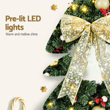 NNEDSZ Jingle Jollys Christmas Wreath 60CM LED Garland Berries Bow Baubles Xmas Decor